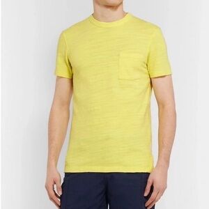 Orlebar Brown Sammy II T-Shirt Large L Yellow Slub Cotton Luxury Resort Pocket